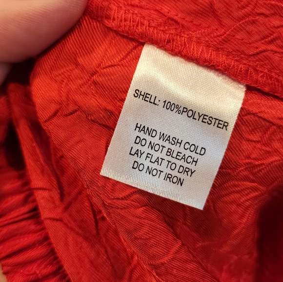 NWT House Of Harlow Wideleg Red Textured Flowy Pants Size Medium Stretch Waist - Picture 9 of 14